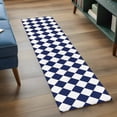 thumbnail image 3 of Blue Plaid 2'x6' Runner Rugs for Hallway Kitchen Bedside Non Slip Washable, Modern Minimalist Geometric Gingham Checkered Entryway Rug Runners with Rubber Backing, Long Carpet Runner for Laundry Room, 3 of 8