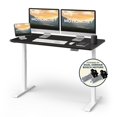 thumbnail image 1 of MotionGrey Height Adjustable German Electric Dual Motors Sit to Stand Computer Home Table and Office Standing Desk - White Frame with Black Tabletop (140cmx71cmx2.5cm), 1 of 9
