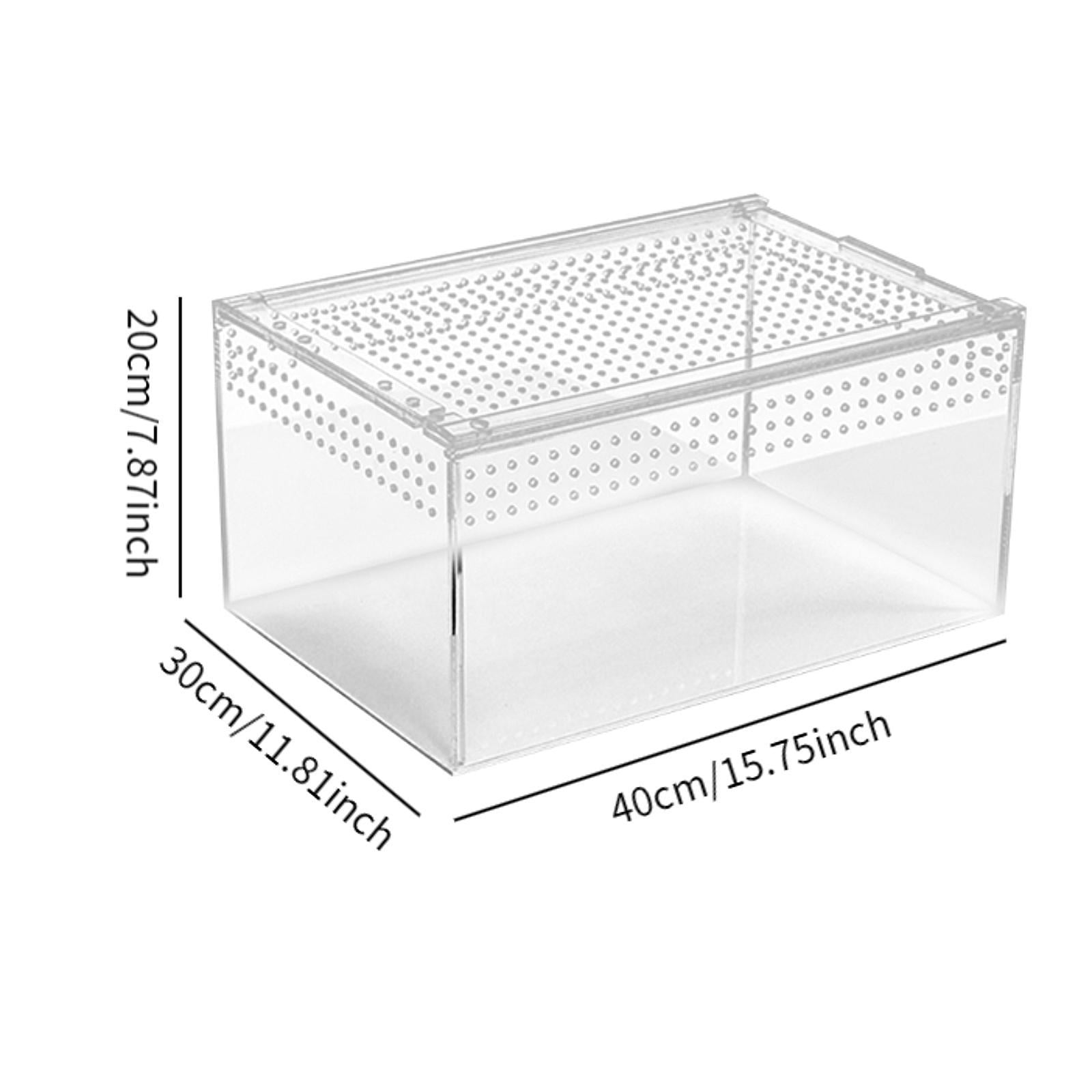 EHJRE Reptile Terrarium, Reptile Habitat Container, Acrylic Terrarium Container, Reptile Breeding Box for Snakes, Amphibians And Turtles L