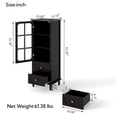 thumbnail image 5 of SESSLIFE Small Pantry Cabinet with Glass Door and 2 Drawers, Freestanding Storage Cabinet with Adjustable Shelves for Kitchen, Dining Room, Coffee Bar and Small Spaces, Black, 5 of 11