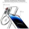 thumbnail image 4 of Magnetic Case for iPhone 14 Pro Max [Compatible with Magsafe] [Military Grade Drop Protection] Clear Slim Plated Case Shockproof Anti-Yellowing Phone Case 6.7"- Silver, 4 of 12