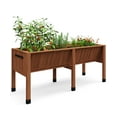 thumbnail image 1 of QinaQin Huerto elevado de madera de 72 x 26 x 31 pulgadas con patas, profundidad de 13.7 pulgadas y ganchos laterales, ideal para patio o balcón, 1 of 6