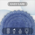 thumbnail image 3 of Better Trends 20" x 32" Oval Shape Bath Mat 100% Cotton Bathroom Rug Water Absorbent Bath Rug Machine Washable (Blue) Lilly Crochet Collection, 3 of 6