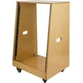 thumbnail image 3 of Sound Town DIY Slanted 16U Studio Rack, Plywood, Golden Oak, Rubber Feet, Casters (SDRK-16T), 3 of 5