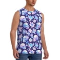 thumbnail image 2 of Xecao flower Skull starry sky Print Men's Tank Top: Sleek Sleeveless Tee for Casual Sports and Beach Occasions-X-Large, 2 of 7