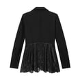 thumbnail image 5 of Xinoom Women Single Button Blazer Jacket, Notched Lapel Long Sleeve Suit Coat, Lace Panel Spliced Hem, Elegant Slim Fit For Work Office Business Casual Occasions Black,L, 5 of 8