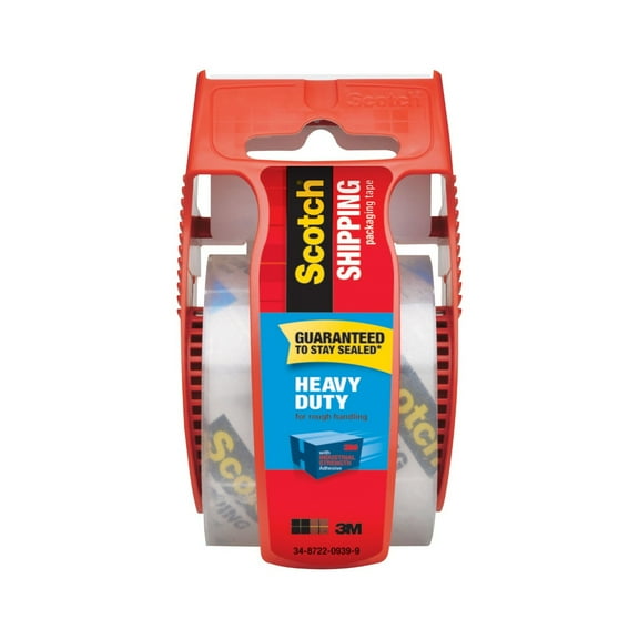 Scotch Heavy Duty Packaging Tape with Dispenser, Clear, 1.88 in. x 22.2 yd., 1 Total