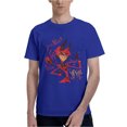 thumbnail image 2 of Hazbin Hotel Hombres Camiseta Texto Gráfico Piscina Impresión 3D Calle Casual Manga Corta Impreso Ropa Básica Azul/XL, 2 of 6