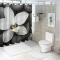 thumbnail image 7 of Creowell Flower Rocks Pebbles Pretty Shower Curtain Bathroom Decor 100% Polyester Fiber Chic Modern Style with Hooks - Bathroom Decoration 36x72, 7 of 7