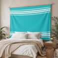 thumbnail image 3 of Teal Striped Large Tapestry for Bedroom Wall Hanging Tapestry,Luxurious White Stripes Modern Abstract Art Ceiling Backdrop Tapestries Poster Blanket Wall Decor for Teens Room Living Room 85" x 90", 3 of 8
