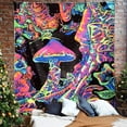 thumbnail image 2 of Blacklight Mushroom Tapestry, Trippy Upright Tapestry Glow In The Dark, UV Reactive Black Light Tapestries Posters Wall Hanging for Backdrop Bedroom Dorm Living Room Decor 60"x80", 2 of 6