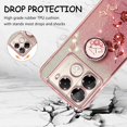 thumbnail image 4 of for Infinix Note 40 Pro Slim Case, Crystal Bling Clear Glitter Sparkle Diamond Flowers Floral Design Soft Silicone Cover with Ring Kickstand for Infinix Note 40 Pro HSF-Pink, 4 of 15