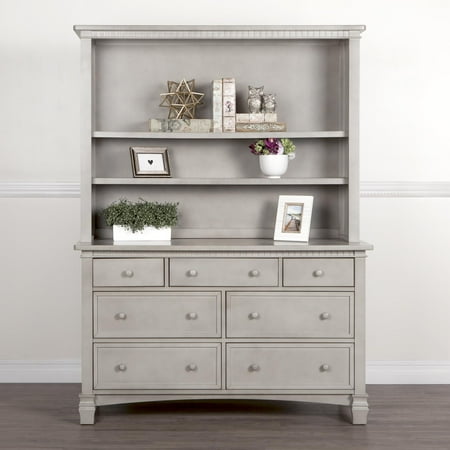 Evolur Cheyenne and Santa Fe Hutch, Vintage Grey