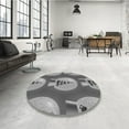 thumbnail image 3 of Ahgly Company Indoor Round Patterned Dark Gray Area Rugs, 6' Round, 3 of 6