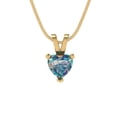 thumbnail image 2 of 0.5 cctw Blue Moissanite Yellow Gold Plated Pendant with 16" Box Chain (5mm, Heart Cut), 2 of 6