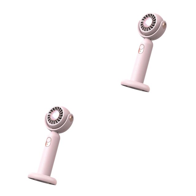 Bewildely Ventilador de mano portátil Recargable Ajustable Enfriamiento de verano Viaje Oficina Estudiante Enfriador de escritorio al aire libre Blanco Rosado 2piezas Bewildely CBP294751