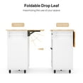 thumbnail image 3 of Kitchen Island with Storage - Lofka Rolling Kitchen Cart with Solid Wood Top,Drawers,Spice Rack & Towel Bar - Mobile Workstation for Small Kitchen,Dining Room ,White, 3 of 10