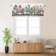 thumbnail image 2 of Watecolor Potted Plants Rod Pocket Thermal Insulated Curtain Valance Botanical Cactus Leaves Window Valance for Bedroom Bathroom Living Room Dining Room 54 by 18 in, 1 Panel, 2 of 6
