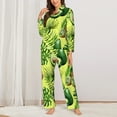 thumbnail image 3 of Disketp Pajamas Set Long Sleeve Sleepwear Womens Button Down Nightwear Pj Sets-Kiwi And Avocado, 3 of 9