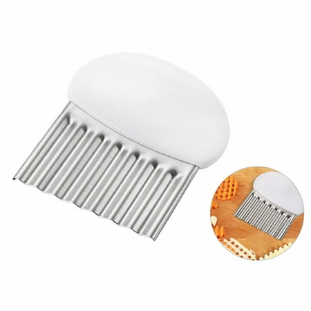 

Pgeraug Potato cutter Edged Stainless Potato Tool Kitchen Cutting Steel Fruit Wavy Vegetable Gadget Kitchen，Dining & Bar Peeler White