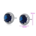 thumbnail image 2 of Finos Aretes Broquel Zafiro Swarovski Dama Oro 14K Laminado blanco Unitalla, 2 of 7