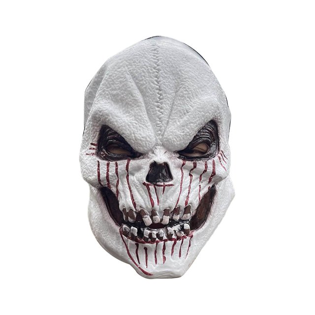 Orange Máscara de calavera de sangre para Halloween, artefacto de vinilo, adorno de escudo Facial de terror para adultos, accesorios para disfraces, fiestas y festivales