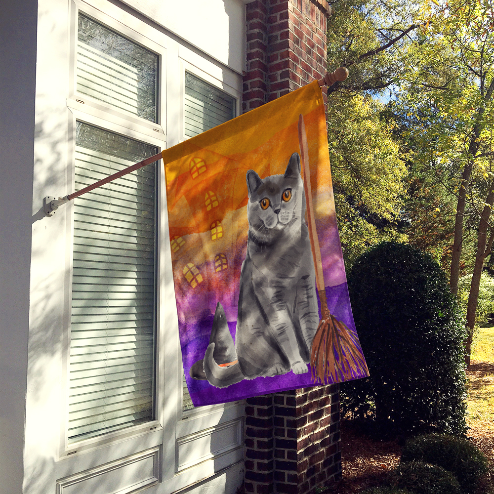 British Shorthair Halloween House Flag