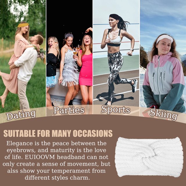 Guardurnaity 4x diademas de punto grueso seguras y elásticas para una fijación estable diademas de punto para mujeres que no se caen Accesorio para el cabello