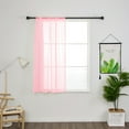 thumbnail image 5 of Yipa Tie Up Window Curtains, Sheer Window Drapes,Short Curtain Scarf,Cafe Kitchen Curtain Valance,Rod Pocket Curtain Panel Pink 39.3" Width x55" Length 2-Panel, 5 of 9
