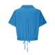 thumbnail image 3 of Camisa de manga corta con solapa y botones para mujer, top de playa con bolsillo, poliéster ligero, versátil para ocasiones informales y al aire libre, 3 of 4