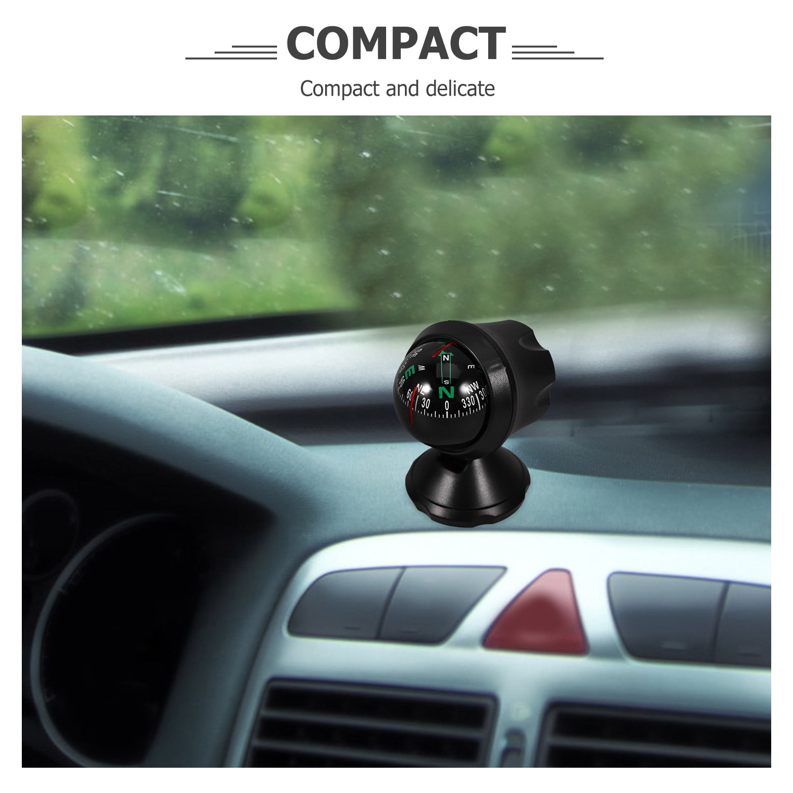 RAPOBRIX 2pcs Car Compass Auto Mini Compass Compact Ball Compass with Adhesive and Delicate Decoration Perfect for Universal for Most
