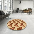 thumbnail image 3 of Ahgly Company Indoor Square Patterned Mahogany Brown Area Rugs, 4' Square, 3 of 6