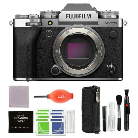 Fujifilm X-T5 Mirrorless Camera (Silver) Bundle with Advanced Accessory Kit