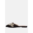 thumbnail image 4 of ASTRE Pearl Embellished Shimmer Mules In Black, 4 of 7