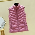 thumbnail image 4 of Women's Padded Vest Autumn Winter Ultra Light Zipper Closure Warm Sleeveless Jacket Slim Fit Windproof Stand-up Collar Waistcoat for Home Work, 4 of 8