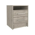 thumbnail image 3 of Depot E-Shop Leyva Nightstand With 2 Drawers And Open Shelf, Dark Brown, 3 of 8