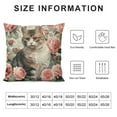 thumbnail image 5 of JRXY Red Floral Kitty Throw Pillow Covers, Home or Office Decor Couch Sofa Pillowcase for Living Room Bedroom Dorm, Gift for Cat Owner Cat Lover, House Decor Supplies 24x24in, 5 of 5