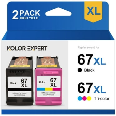 67XL Ink Cartridges compatible for HP ink 67 HP 67XL for Deskjet 2700 2700e 2752 2752e 2755 2755e Envy 6000 6055 6055e Printers (Black, Tri-Color)
