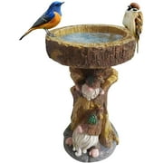 Mangeoire à oiseaux, étang de bain de naissance en résine, décor de nain de jardin, mangeoire à oiseaux en plein air, mangeoire à oiseaux