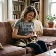 thumbnail image 5 of Womens I Just Want to Drink Wine and Pet My Cat Funny Cat Lover Graphic T shirt Womens Graphic Tees, 5 of 9