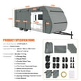 thumbnail image 5 of KFFKFF Camper Protective Cover, Fits 28-31 ft Travel Trailers, Durable 300D Oxford Material, Water-Resistant, Wind-Resistant, Tear-Resistant Motorhome Cover, Includes Storage Bag, Repair Kit, 5 of 9