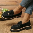 thumbnail image 3 of Rokment Womens Platform Chunky Oxfords Dress Shoes 2026 Spring Fashion Casual Suede Beads Slip on Penny Loafers Mary Jane Walking Flat Black Size 6.5, 3 of 7