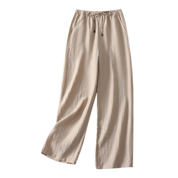 Pantalones largos de verano informales para mujer, ligeros, fáciles de cuidar y con un corte holgado, ideales para salir.