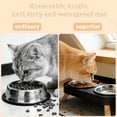 thumbnail image 2 of Elevated Cat Bowls with Food Mat, Splash Proof Anti Vomiting Raised Cat Food and Water Bowl Set, 2 Stainless Steel Dishes for Cats and Puppy, Pet Bowl for Indoor Cats White, 2 of 6