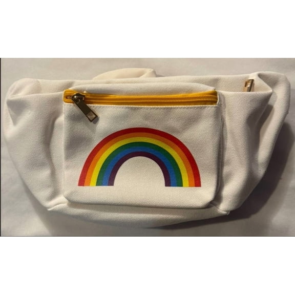 Rainbow Pride~Fanny Pack~Waist Bag Hip Belt Pouch Travel Purse Club~ W Drink Holder