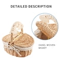 thumbnail image 3 of Hand Made Wicker Basket Camping Picnic Shopping Storage Hamper and Wooden, 3 of 8