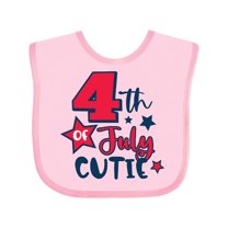 Inktastic 4th of July Cutie with Stars Boys or Girls Baby Bib