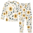 thumbnail image 2 of FORMRS Long Sleeve Top and Pants Pajama Set for Niños 2-Piece Sleepwear, Sizes 18M-8Y, Sunflower Pattern, 2 of 6
