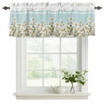 thumbnail image 2 of 2 Pack Valances for Windows, Spring Daisy Window Valances for Living Room/Bedroom/Bathroom, Watercolor Botanical Flowers Blue Striped Light Filtering Kitchen Curtain Valance 42"W x18" L, 2 of 9