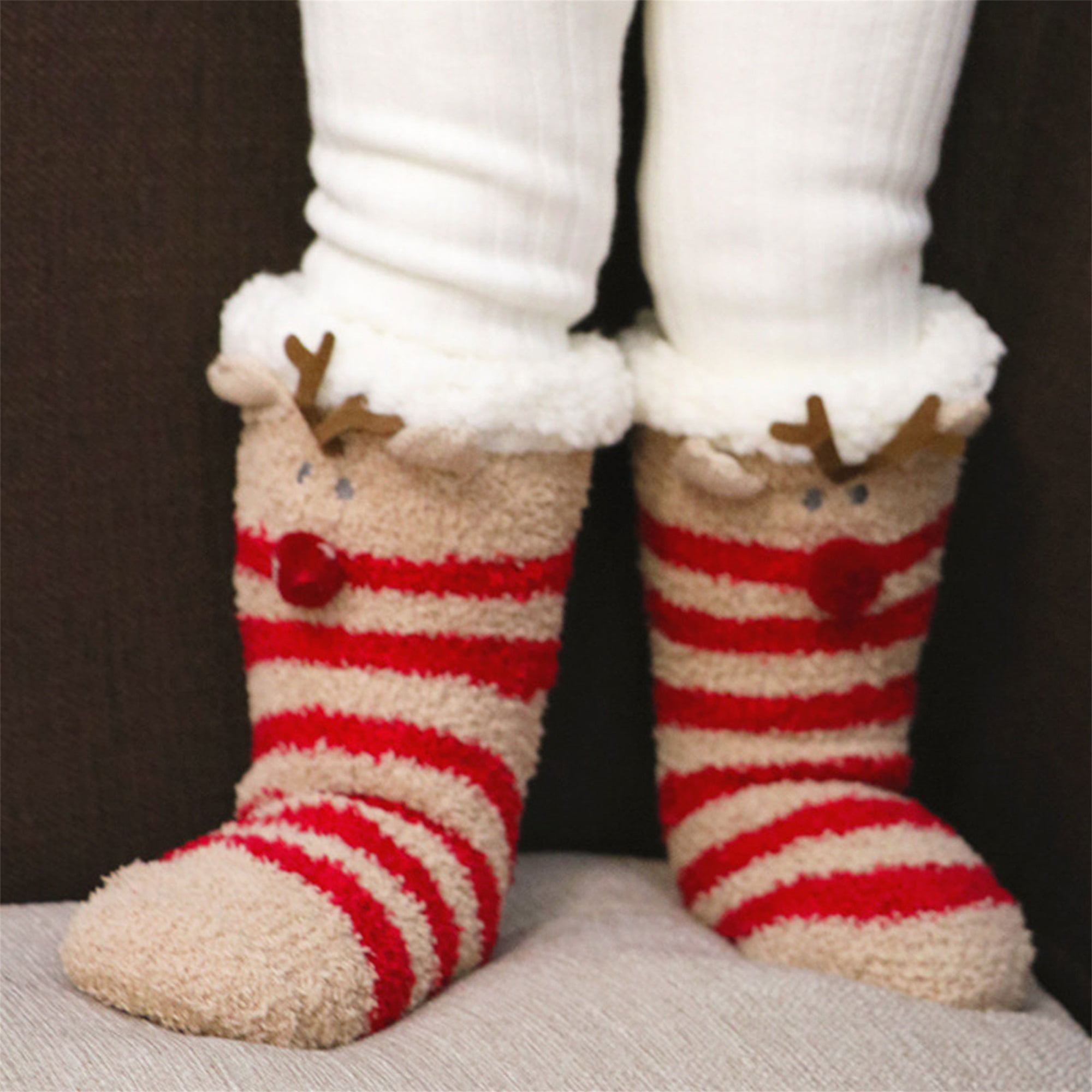 Hisonwel Kids FluffySocks Boy Girl Camouflage Soft Thicken Winter Thermal  Fleece Fuzzy Non-Skid Children Home Christmas Socks : : Fashion